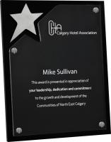 North Star Plaque Black Acrylic and Brushed Aluminum composition with Clear Acrylic overlay (8" x 10" x 1/2") Laser Engraved.