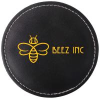 Benson Bonded Leather Round Coaster Single : Single